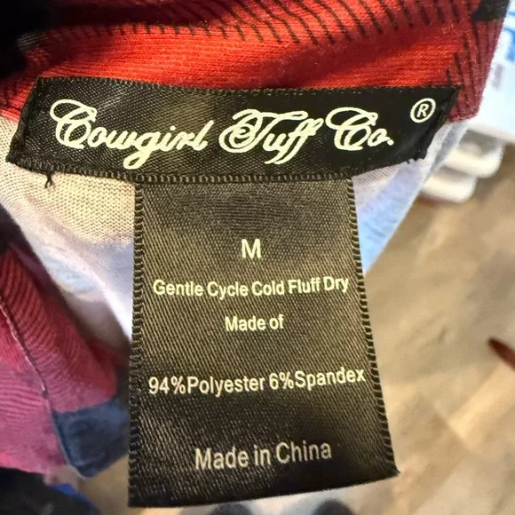 Cowgirl Tuff Co Buffalo Plaid Long Sleeve Button Up Shirt Women's Medium - Picture 3 of 3